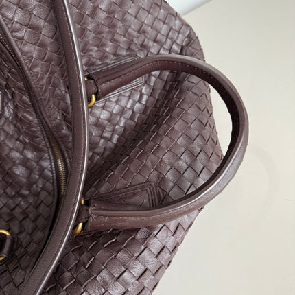 Bottega Veneta Maxi Convertible Tote Dark Chocolate Brown Leather Gold HW 50cm