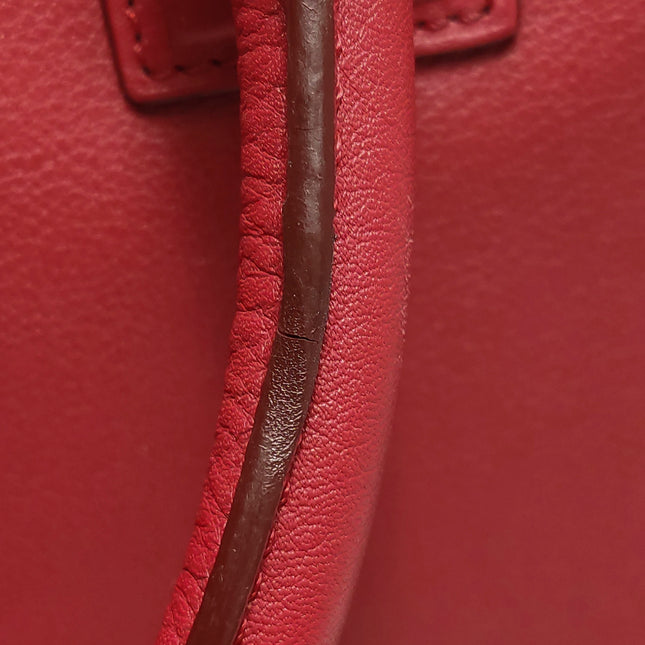 Loewe Amazona 36 Medium Red Leather Horse Lock Gold-tone Hardware