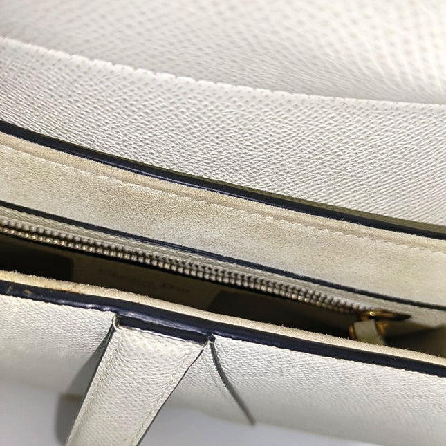 Dior Saddle Medium 2021 White Grained Leather Handbag
