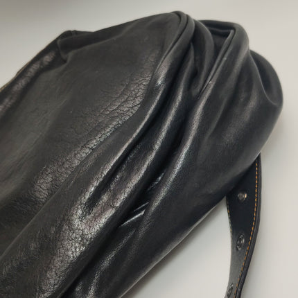 Dior Vintage Gaucho Large Black Leather Crossbody Bag