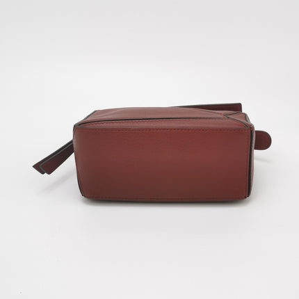 Loewe Puzzle Mini Burgundy Calfskin Leather Crossbody Bag