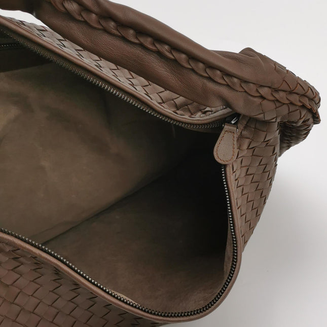 Bottega Veneta Veneta Hobo Maxi Dark Brown Lambskin Leather 53cm