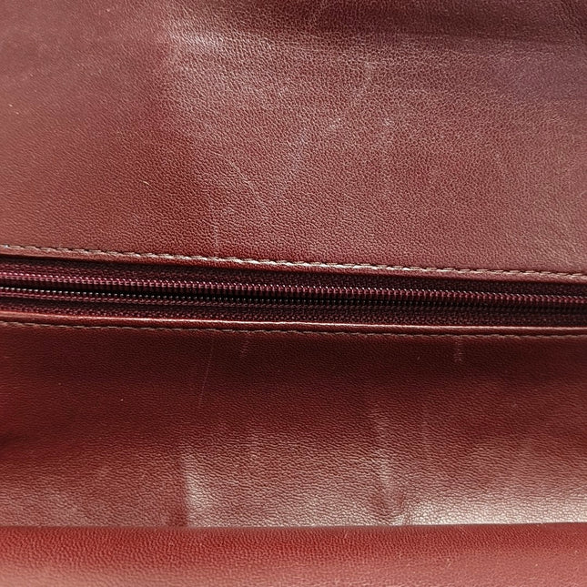 Chanel Classic Flap Medium Burgundy Patent Leather Silver Hardware