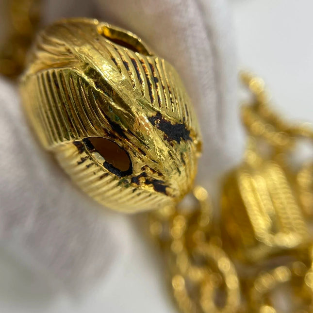 Celine 1990s Vintage Gold-tone Link Charms Bracelet