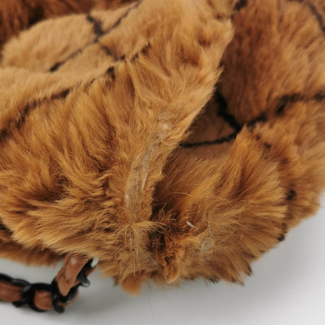 Sold Chanel 2002 Brown Lapan Rabbit Fur Vintage Flap Bag