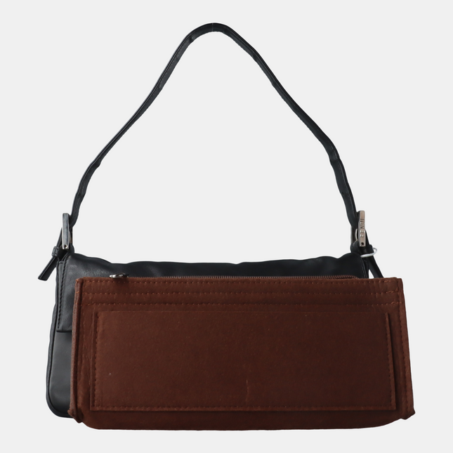Sold Fendi Baguette Black Lambskin Leather Shoulder Bag