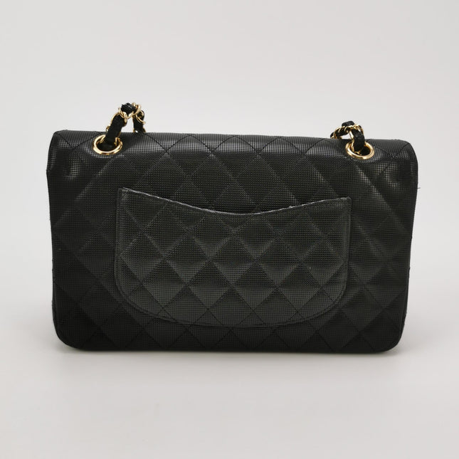 Chanel Classic Flap Medium 2016 Black Pixel Effect Calfskin Leather Gold Hardware