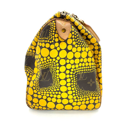 Louis Vuitton Kusama Town Speedy 30 Yellow Top Handle Bag