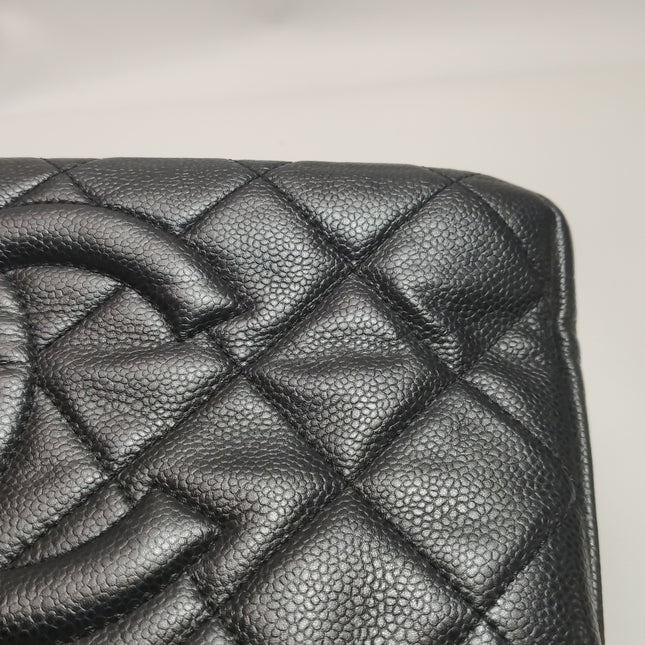 Chanel PST Petite Shopping Tote Black Caviar Leather CC Logo Gold Hardware 2012-13