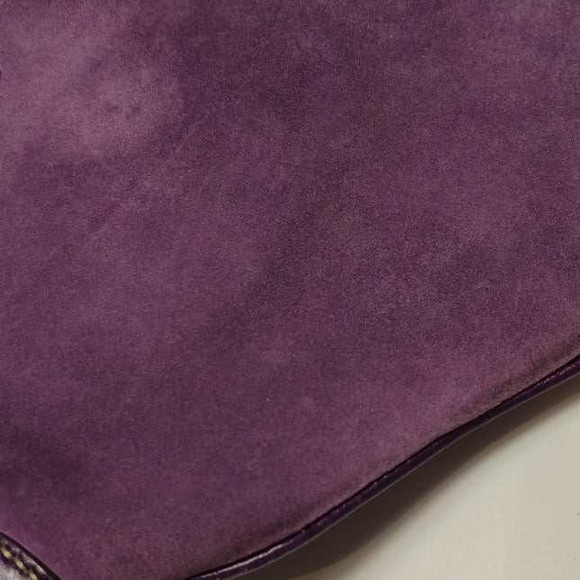 Gucci Jackie Vintage Large Purple Suede Leather Ringlets Decoration