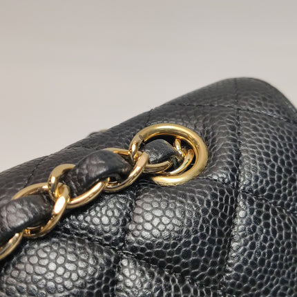 Chanel Classic Flap Medium 2015 Black Caviar Leather Gold Hardware