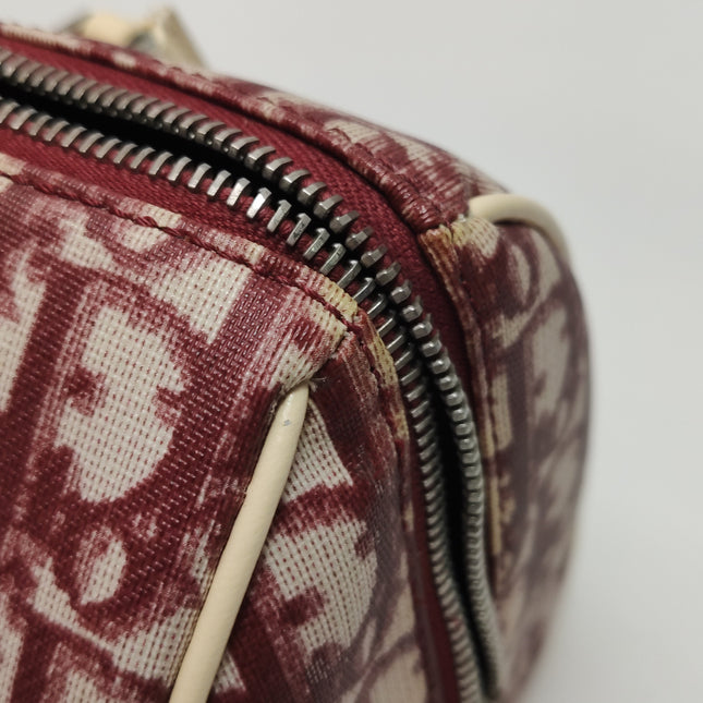 Dior No. 1 Rasta Trotter Bowling Bag Red Oblique Canvas White Patent Leather