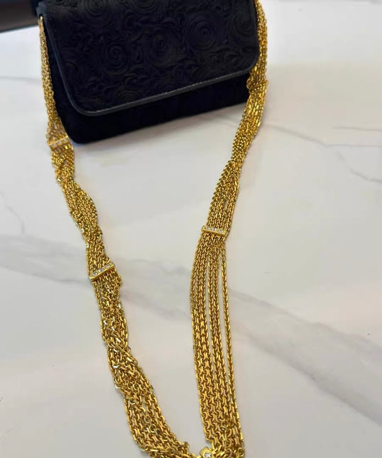 Chanel vintage Black Rose Knitted Fabric Gold Chain Flap Crossbody Bag