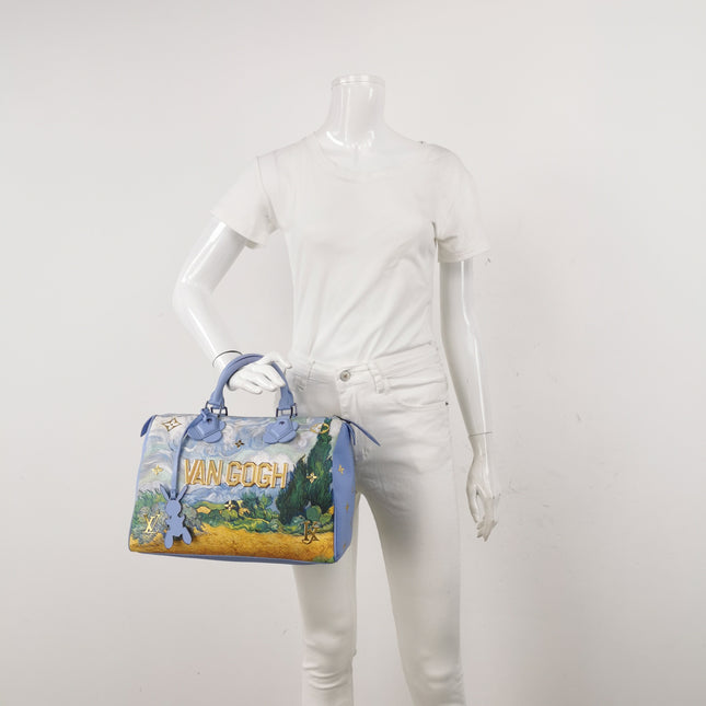 Louis Vuitton x Jeff Koons Speedy 30 Van Gogh Top Handle Bag