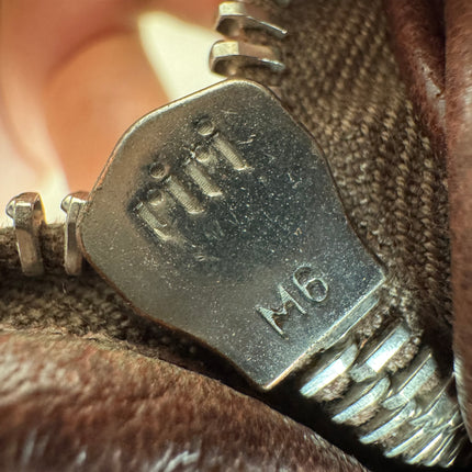 Prada Large Brown Washed Top Handle Bauletto Bag Calfksin Leather