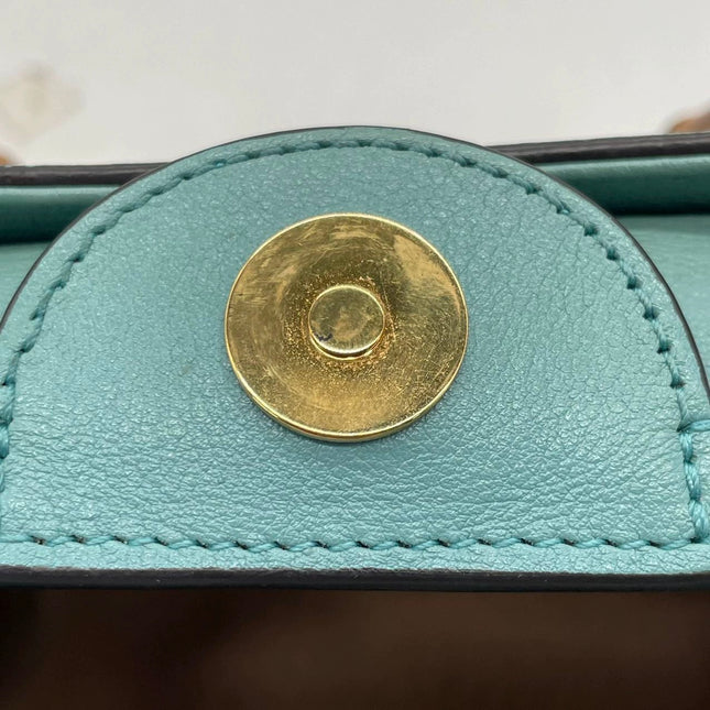 Gucci Diana Mini Blue Leather Bag Bamboo Handle with Strap