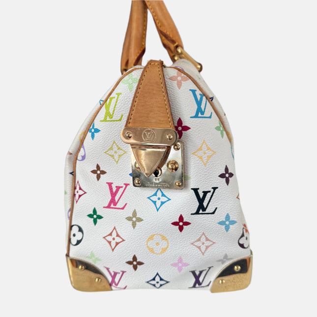 Louis Vuitton x Takashi Murakami Speedy 30 Lock White Multicolor