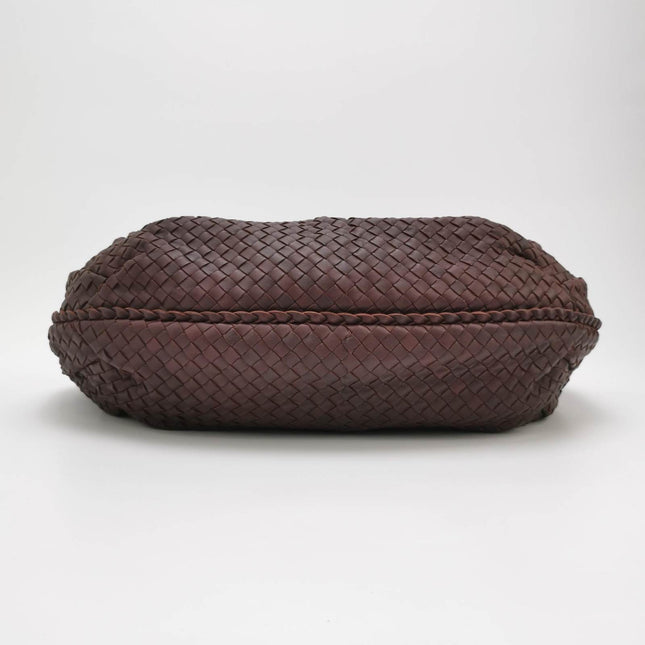 Sold Bottega Veneta Belly Hobo Intrecciato Eggplant Purple Leather Large 50cm