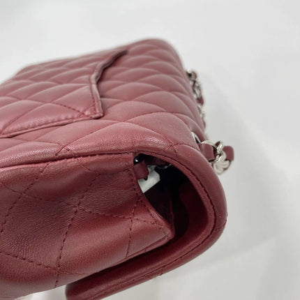 Chanel Classic Flap Rectangular Mini Burgundy Lambskin Silver HW, 2019