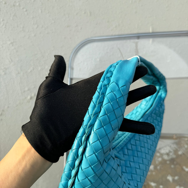 Bottega Veneta Veneta Hobo Medium Light Blue Intrecciato Leather Bag 40cm