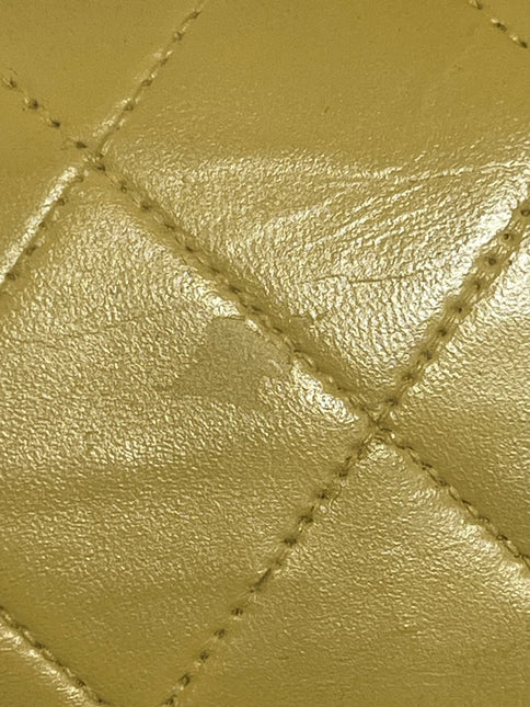 Chanel Diana CC Flap Bag Small Vintage Yellow Lambskin Leather with 24k Gold HW, 1991-1994