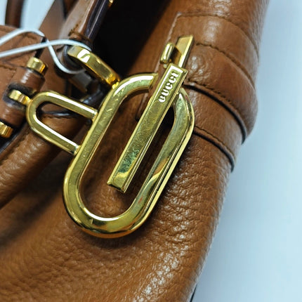 Gucci Junco Bag Tan Brown Graind Leather Handbag