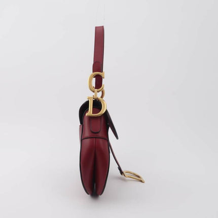 Sold Dior Saddle Shoulder Bag Medium Red Smooth Leather Gold Hardware