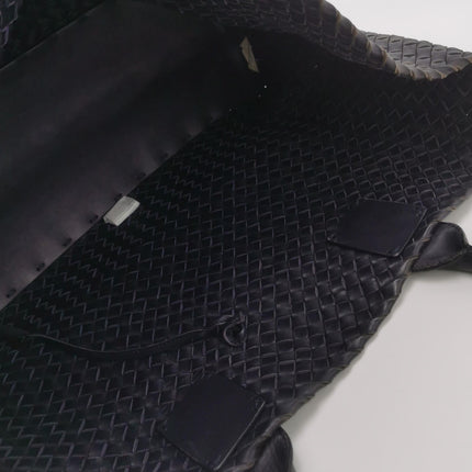 Bottega Veneta Cabat MM Intreccio Leather Tote Bag Navy 40cm