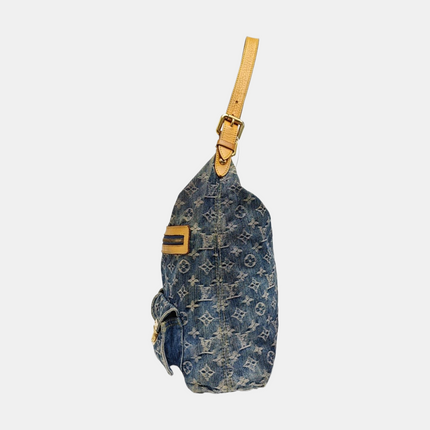 Louis Vuitton Monogram Blue Denim Baggy GM Large Shoulder Bag