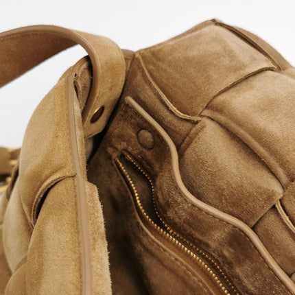 Bottega Veneta Padded Cassette Suede Leather Light Brown Beige