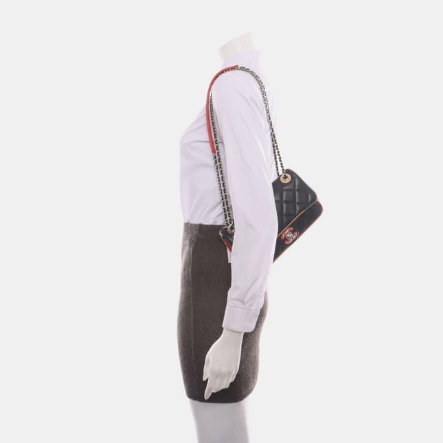 Chanel Timeless Classic Flap Lambskin Plexiglass Quilted Small Cuba Color Flap Black with Multicolor Trim
