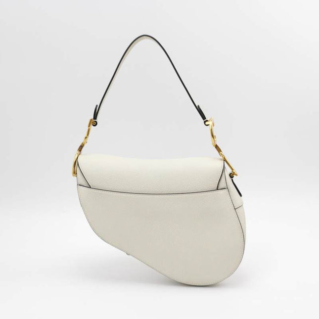 Sold Dior Saddle Medium White 2019 Grained Leather Handbag