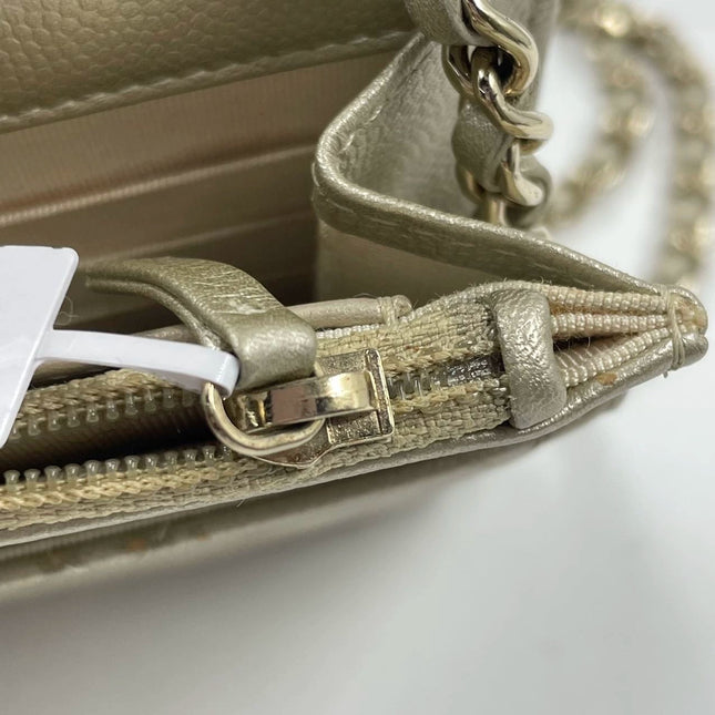 Sold Chanel Wallet On Chains WOC Timeless/ Classic Gold Caviar Leather