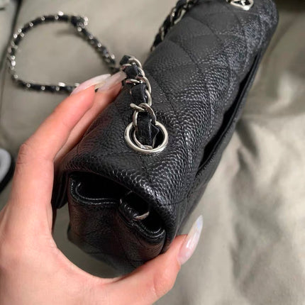 Chanel Classic Flap Mini Black Caviar Silver Hardware 2017-18