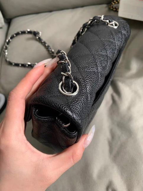 Chanel Classic Flap Mini Black Caviar Silver Hardware 2017-18