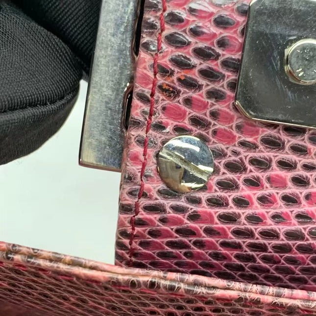 Fendi Baguette Purple Lizard Skin Leather Handbag