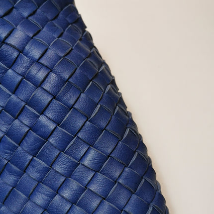 Bottega Veneta Cabat Small Intreccio Leather Tote Bag Navy Blue