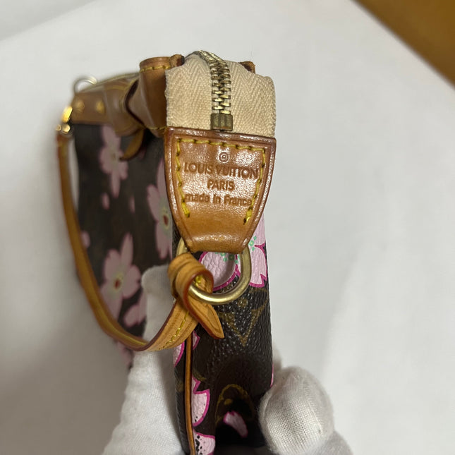 Louis Vuitton x Takashi Murakami Cherry Blossom Pochette Accessoire Brown Monogram