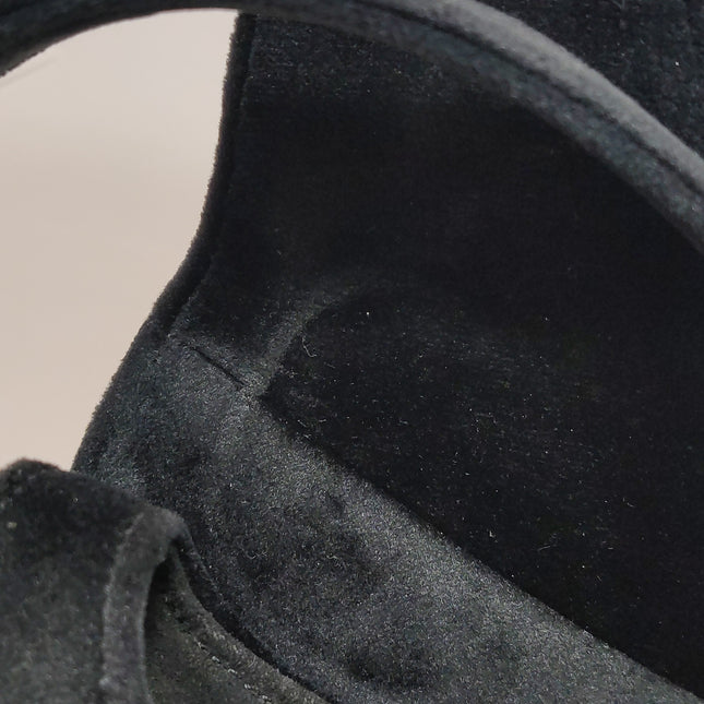 Dior Saddle Mini Velvet Handbag Black with Crystals