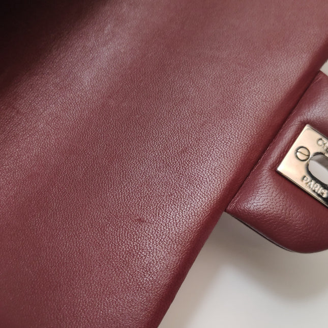 Chanel Classic Flap Rectangular Mini Burgundy Lambskin Silver HW, 2019