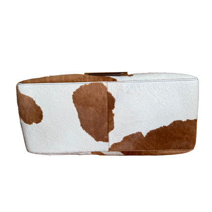 Fendi Mamma Baguette Large Pony hair in Cow Print Natural Color