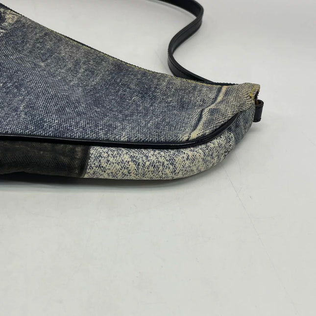 Dior Saddle Classic Mini Denim Jeans Patchwork Zipper Opening Handbag