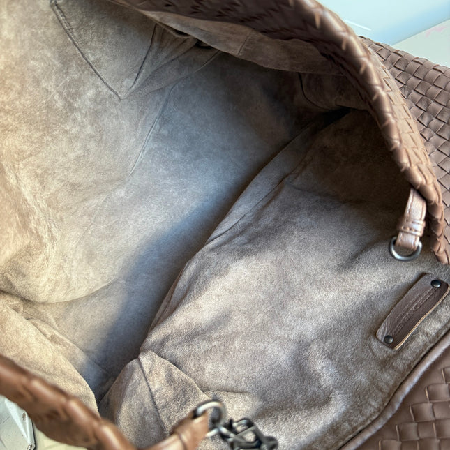 Bottega Veneta Cesta Shopper Tote Intrecciato Milk Chocolate Brown Leather Large 50cm