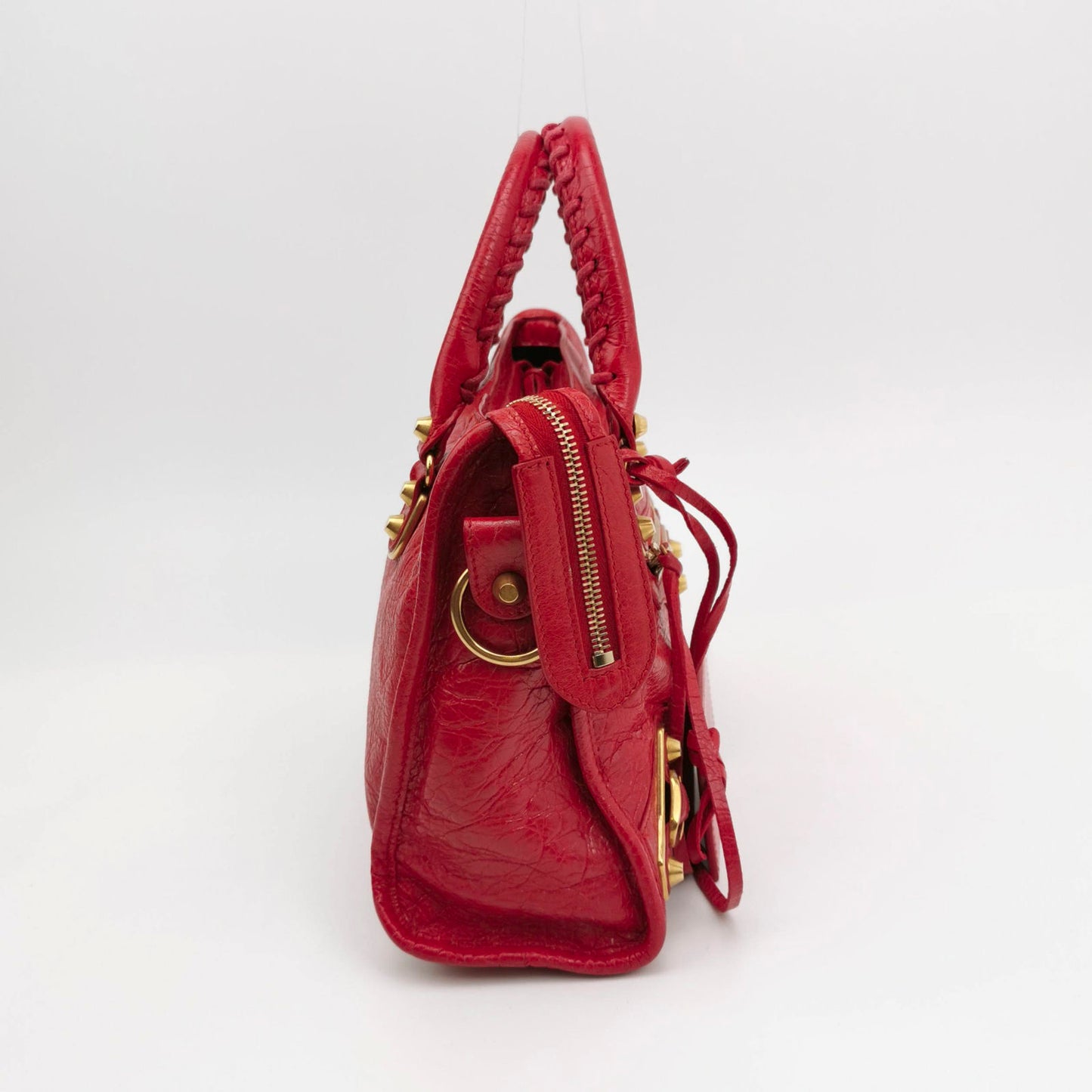 Balenciaga City Bag Red with Gold hardware Small Crossbody Bag