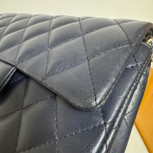 Chanel Classic Flap Rectangular Mini 2015 Navy Lambskin Gold Hardware