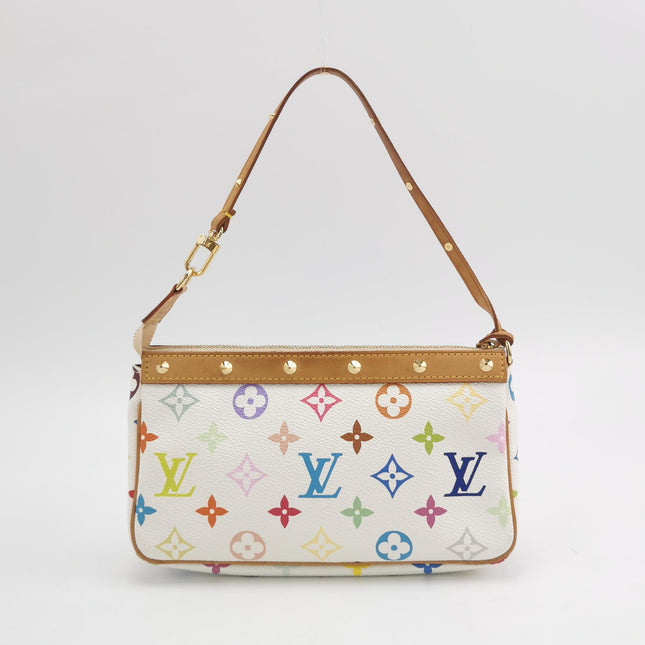 Louis Vuitton x Takashi Murakami Pochette Accessoire White Multicolor