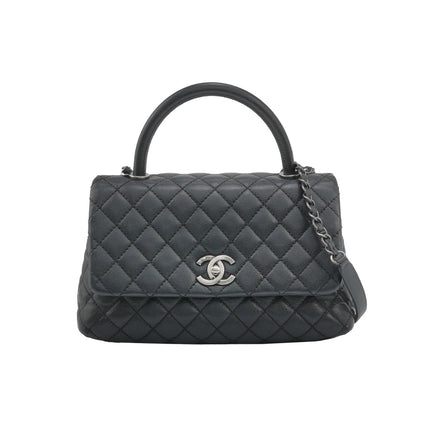 Chanel Coco Handle Medium Black Caviar Leather Silver Hardware, 2016