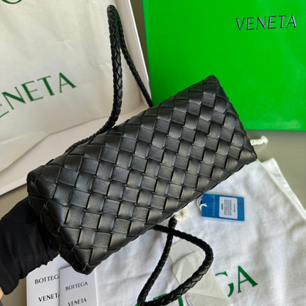 Sold Bottega Veneta Small Andiamo Black Intrecciato Handbag