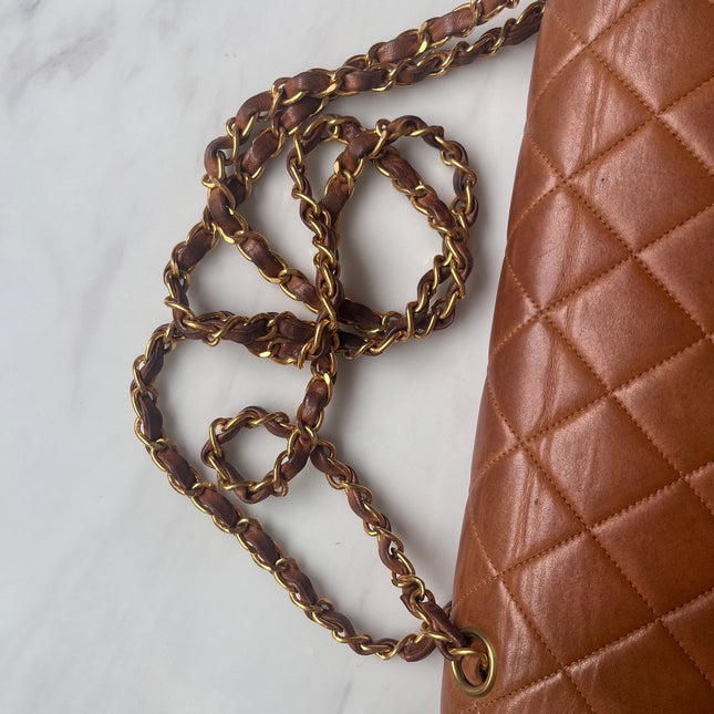 Sold Chanel Double Sided Classic Flap Caramel Leather Handbag