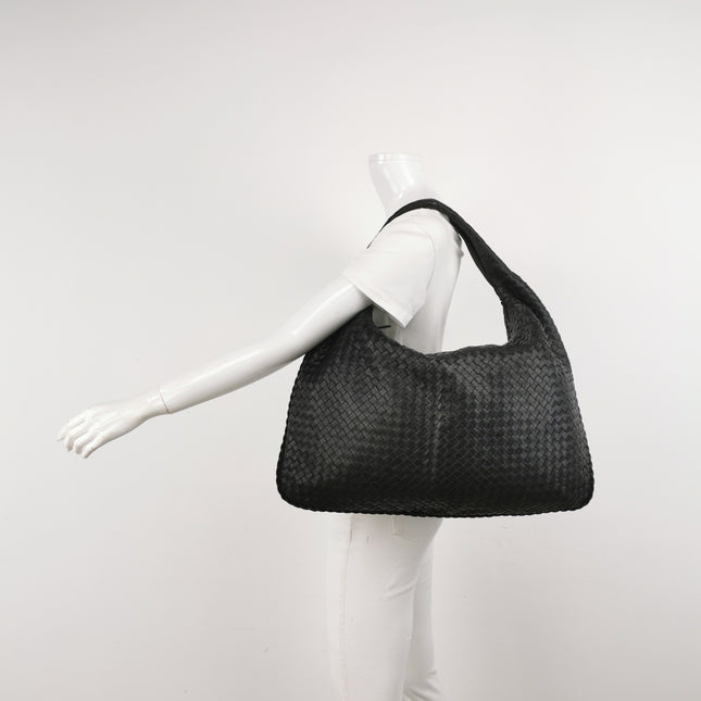 Bottega Veneta Veneta Sac Hobo Maxi en Cuir Noir 52-54cm